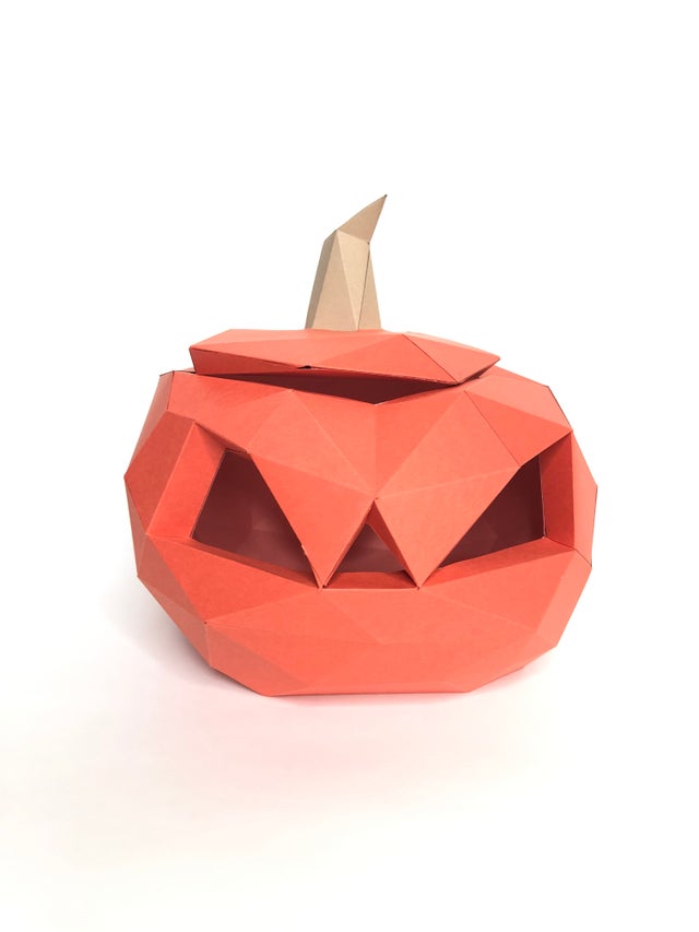 scary pumpkin DIY 3d papercraft